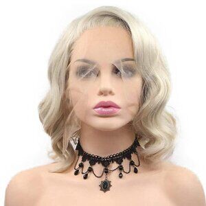 12" Blonde Short Wavy Lace Front Bob Wig
